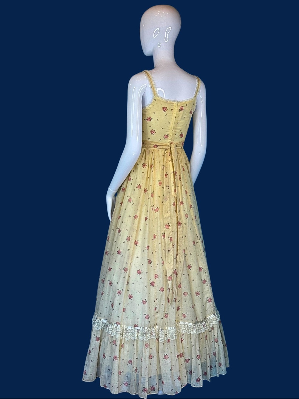 70s Cream Gunne Sax Shamash and Yofi Corset Prairie Dress / XS  / Deadstock - Picture 6 of 10